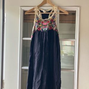 Anthro embroidered dress